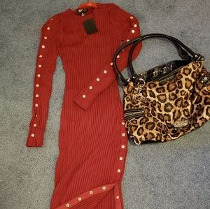 Holiday Red sweater dress to WOW the crowd!!